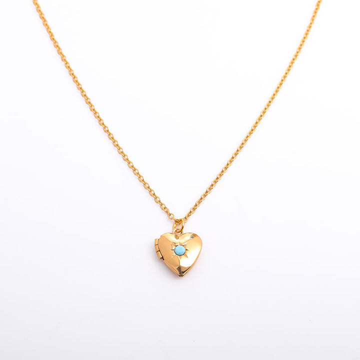 Olivenorma "Shine in My Heart"-Birthstone Heart Album Necklace