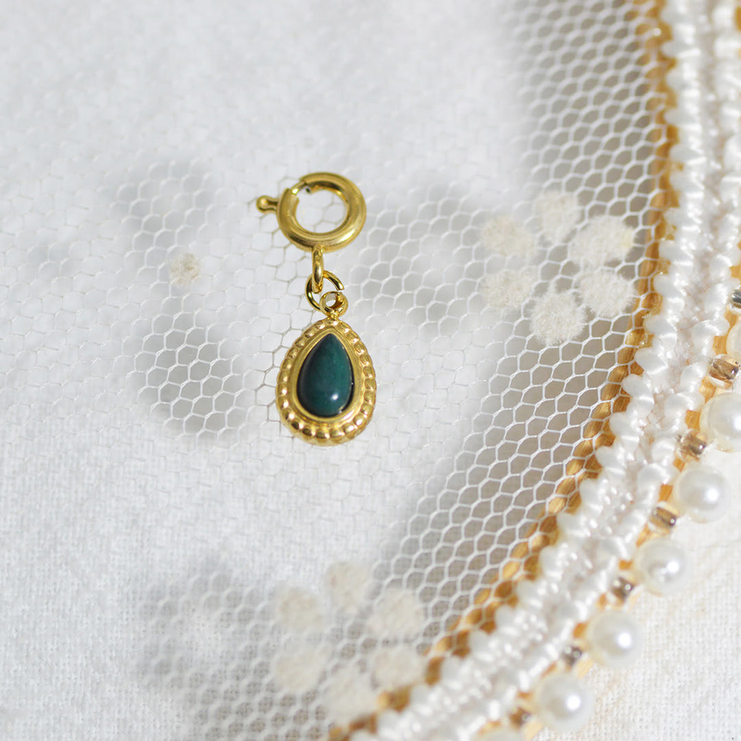 Olivenorma Geometric Round Or Water Drop Crystal Gold Pendant Necklace - Green Aventurine - Necklace #4 - image 36