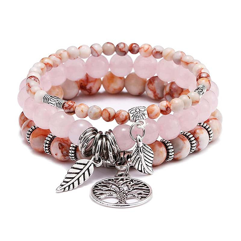 Olivenorma Tree Of Life Rose Quartz Bracelet