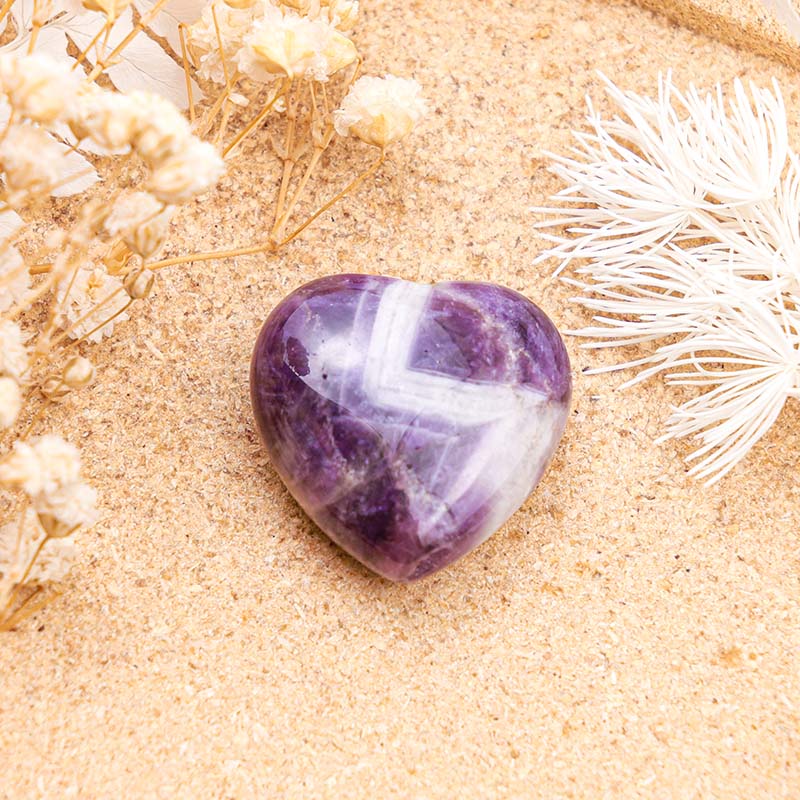 Olivenorma Amethyst Protection Crystal Heart