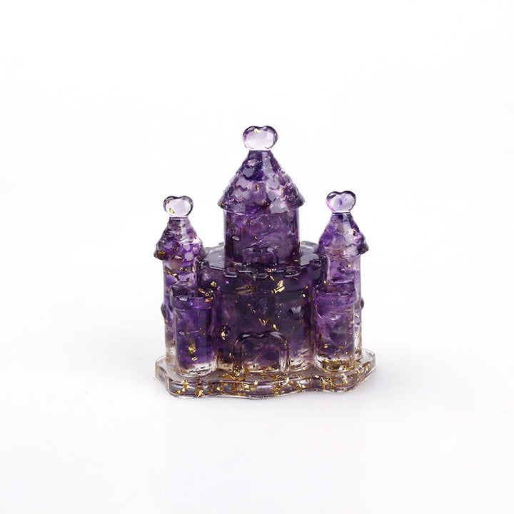 Olivenorma Natural Crystal Epoxy Castle Gemstone Decoration