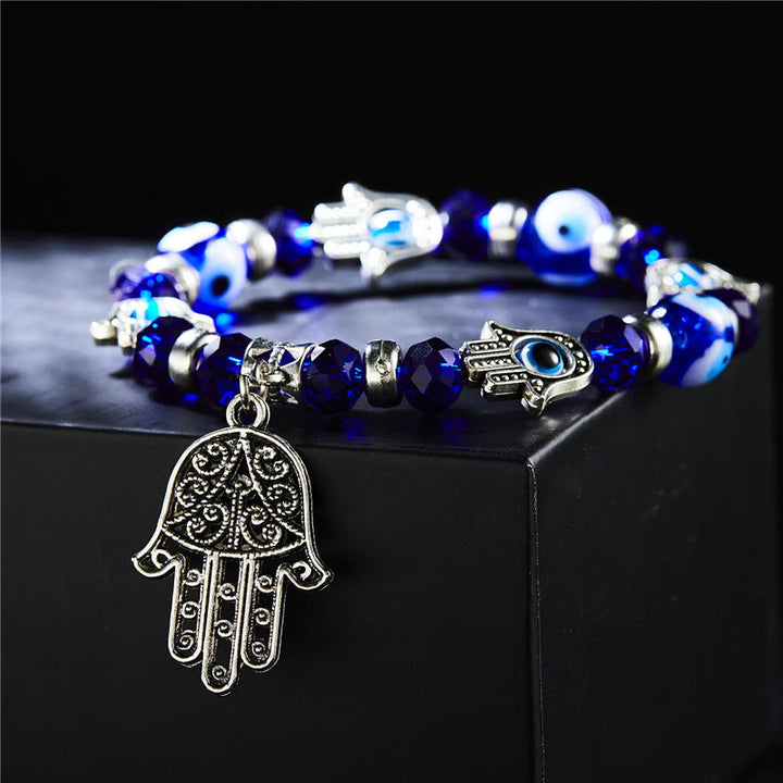 Olivenorma Evil Eye Hamsa Pendant Epoxy Zircon Bracelet