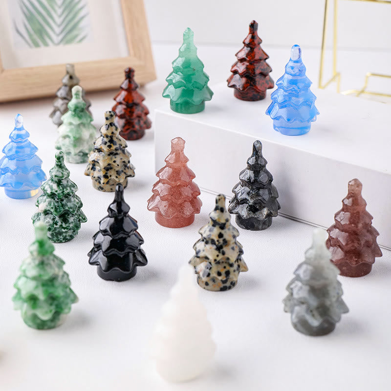 Olivenorma 1pc Natural Crystal Christmas Pine Carving Gemstone Decoration - image 19