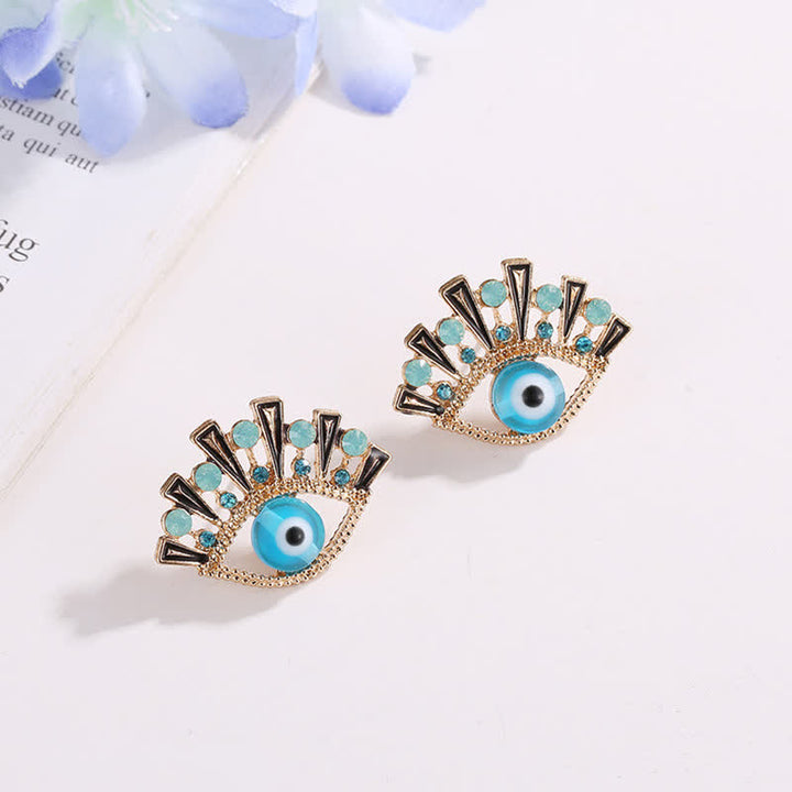 Olivenorma "Eye of Doom" - Sapphire Creative Peacock Earrings