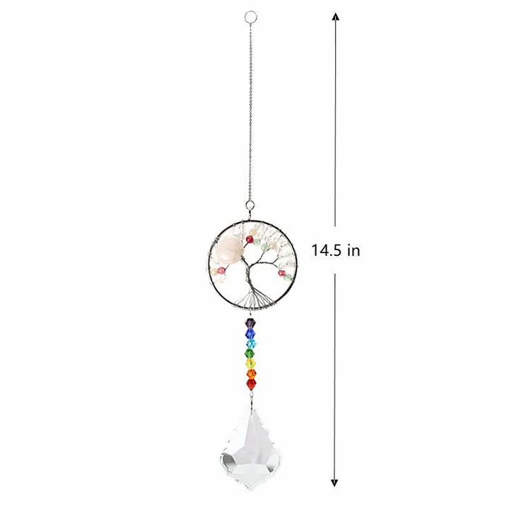 Colorful Tree of Life Crystal Wind Chime Suncatcher