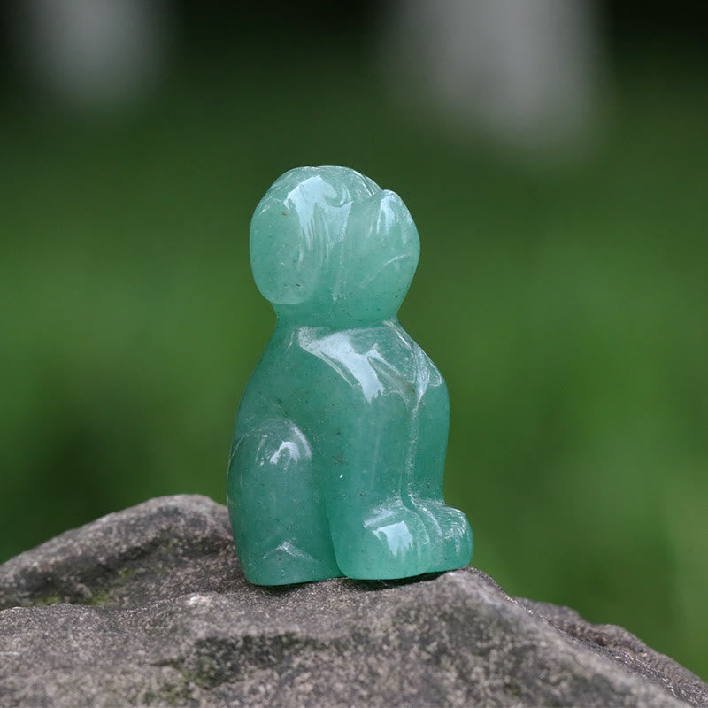 Olivenorma Green Aventurine Dog Stone Carving Gemstone Decoration - Green Aventurine - image 0