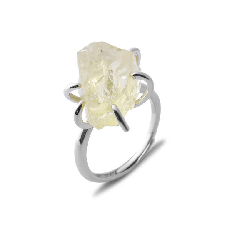 Olivenorma Six Claws Natural Crystal Adjustable Ring