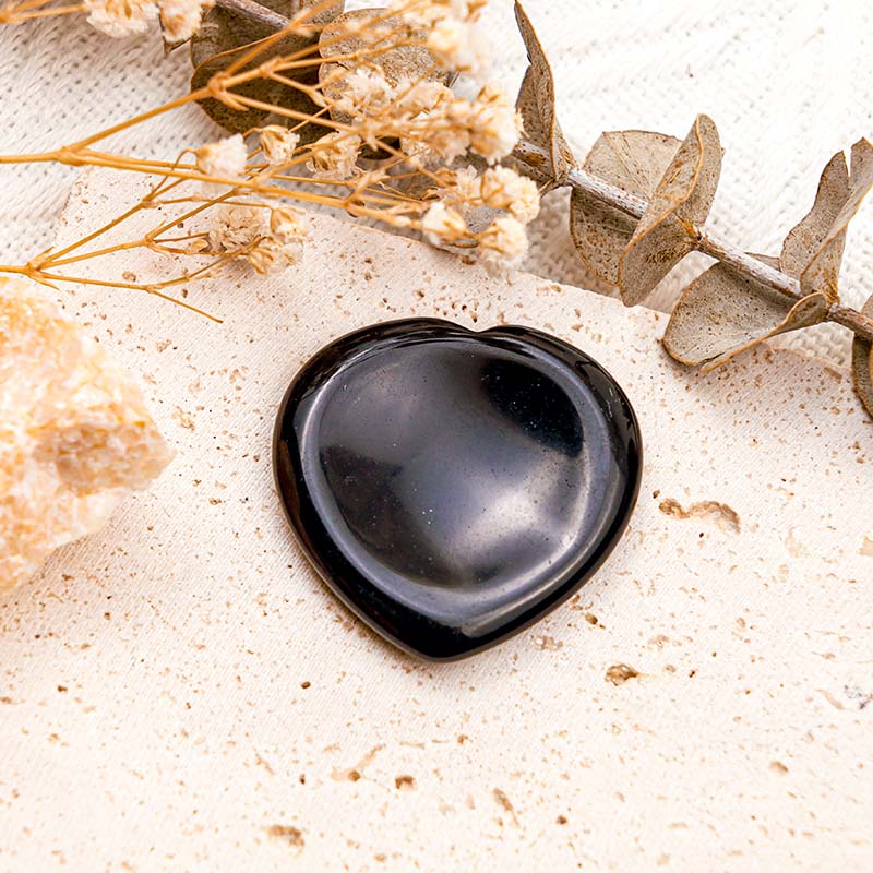 Olivenorma Black Obsidian Heart Worry Stone