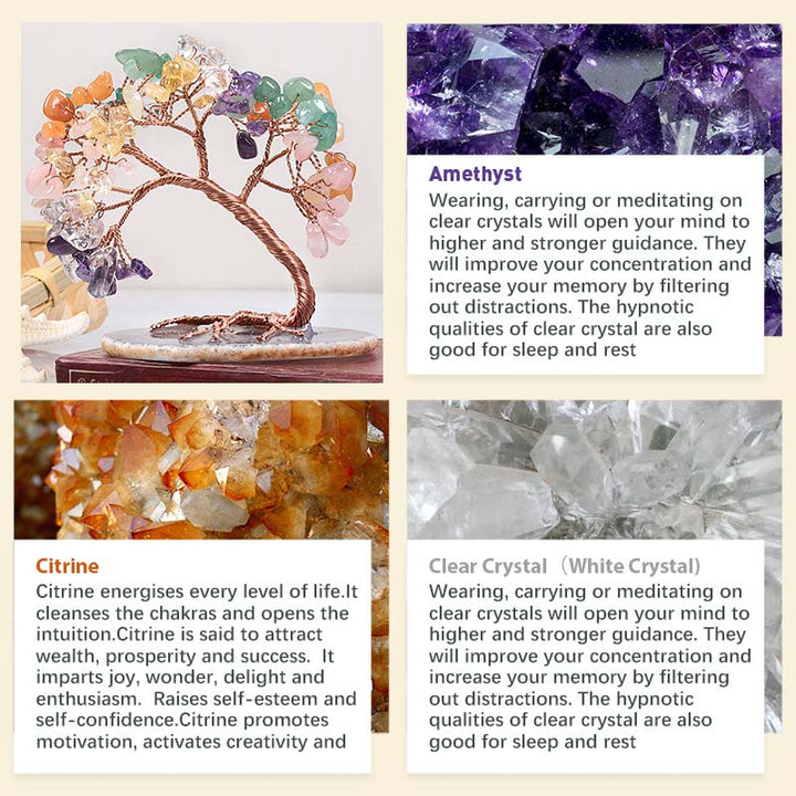 Olivenorma Natural Crystal Stone Feng Shui Tree