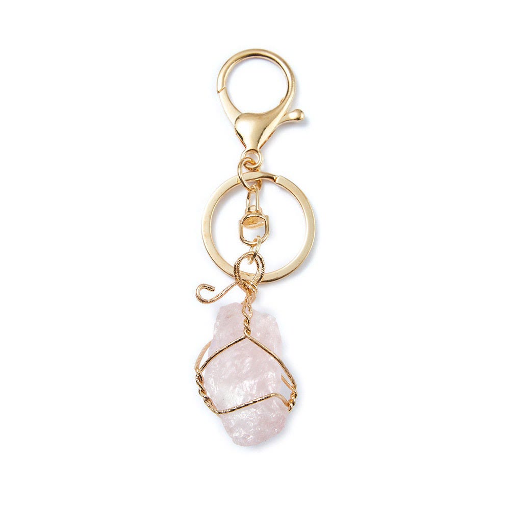 Olivenorma Raw Crystal Keychain Gemstone Pendant Keychain