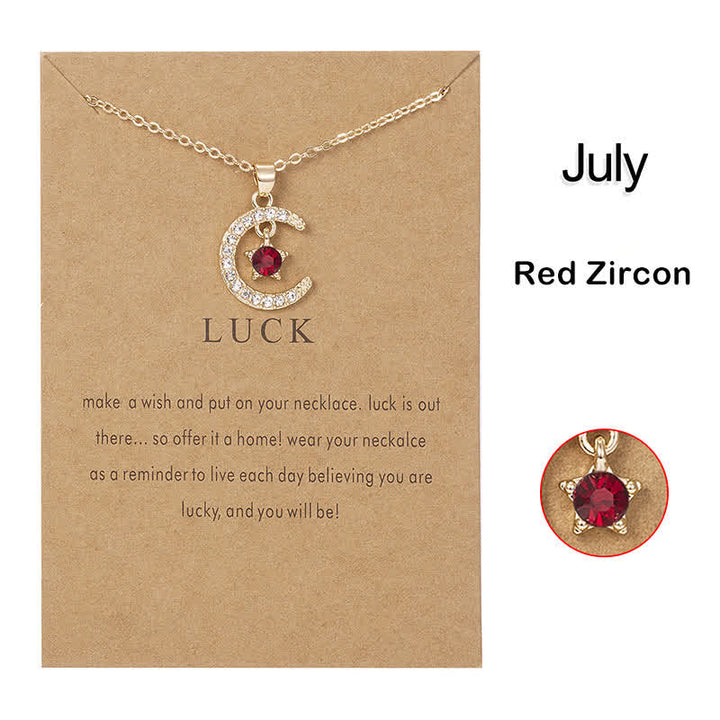 Olivenorma Month Birthstone Star Creative Gift Card Necklace - image 24