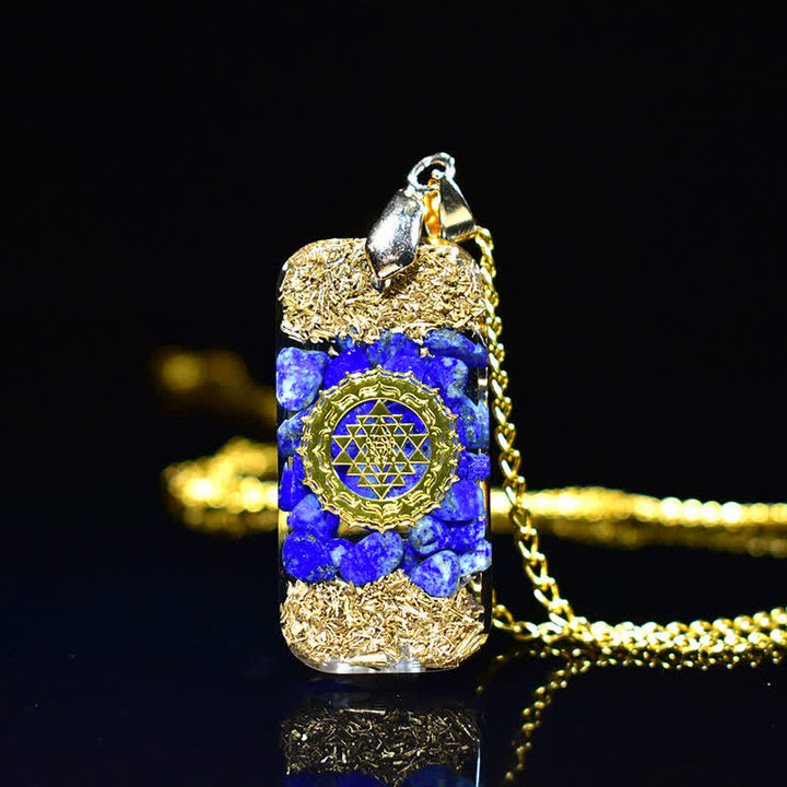 Olivenorma Raise Consciousness - Lapis Lazuli Orgone Energy Necklace - Square Lapis Lazuli - YES PLEASE $8 - image 1