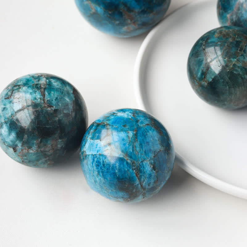 Blue apatite Strength Crystal Sphere - image 1