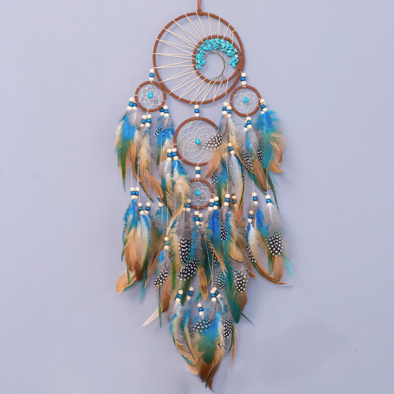 Olivenorma Turquoise Tree of Life Feather Dream Catcher