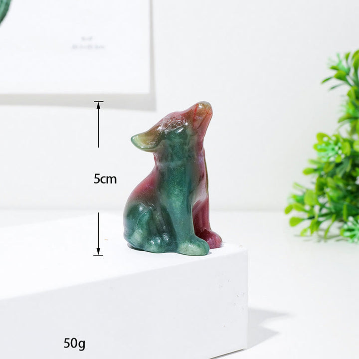 Olivenorma Natural Crystal Little Wolf Boy Gemstone Decoration