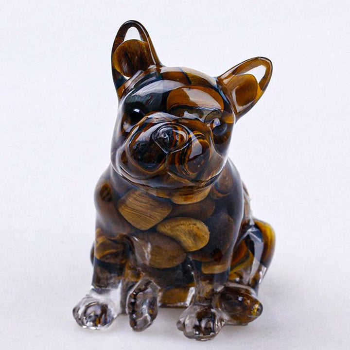 Olivenorma Natural Stone Puppy Decoration - Tiger Eye-Bulldog - image 6