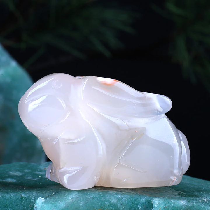 Olivenorma Crystal 12 Zodiac Signs Rabbit Carving Gemstone Decoration