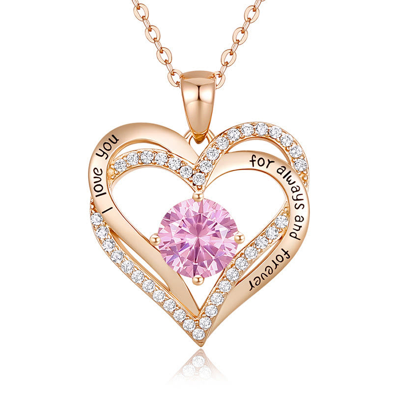 Olivenorma "I love you for always and forever" - Birtshtone Heart Necklace