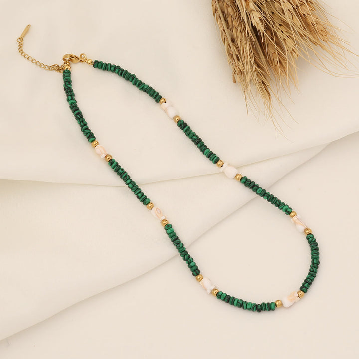 Olivenorma Bohemian Abacus Beads Natural Stone Necklace