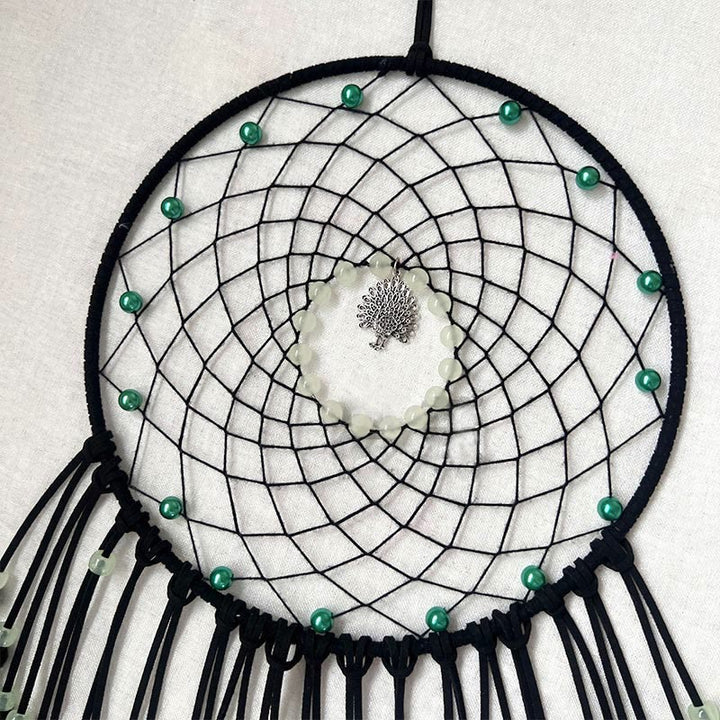 Olivenorma Glow Beads Handmade Peacock Feather Dream Catcher - image 2