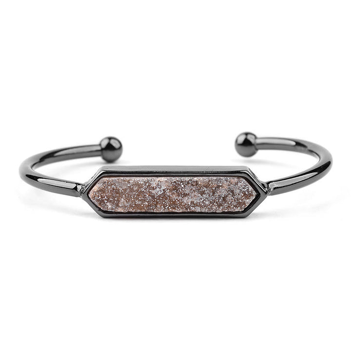 Olivenorma Natural Crystal Cluster Metal Copper Cuff Bracelet